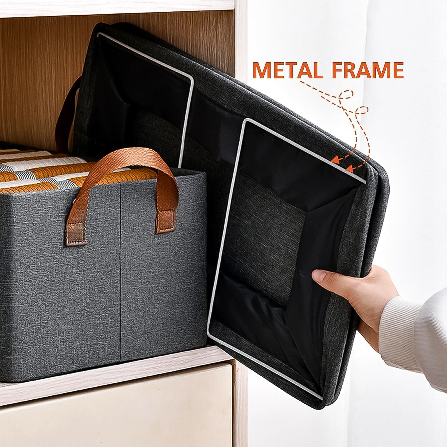 Foldable Cloth Storage Organizer Bag With Handles (46x27cm1pc) Foldable Cloth Storage Organizer Bag With Handles (46x27cm1pc)